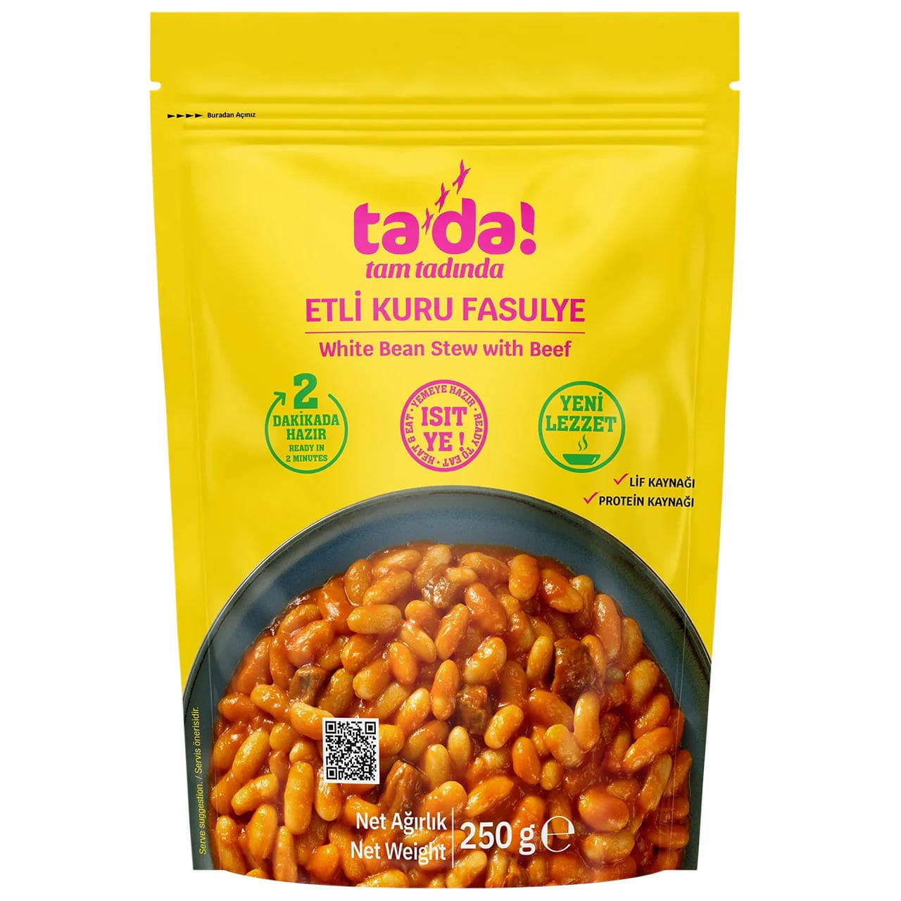 TADA ETLİ KURU FASULYE UNİPACK 250 GR*12