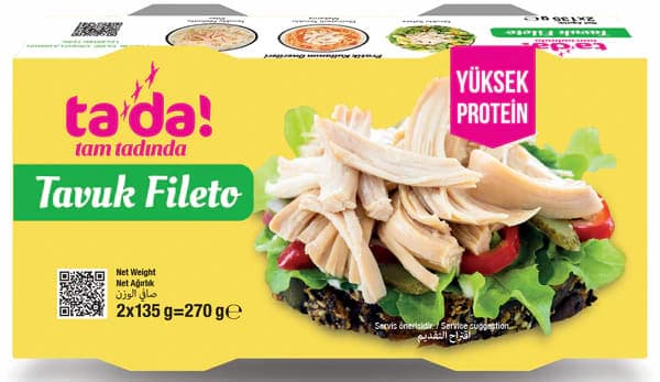 TADA TAVUK FLETO KONSERVESİ AYÇİÇEK YAĞ 2x135 GR*6