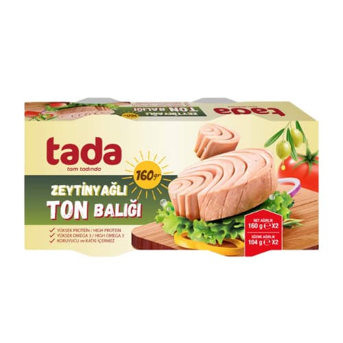 TADA ZEYTİNYAĞLI TON BALIĞI KONSER./İKİLİ 160GR*16