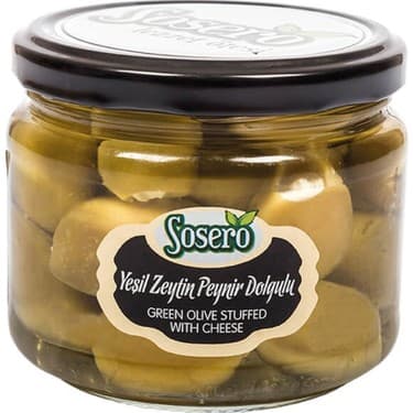 SOSERO PEYNIR DOLGULU YESIL ZEYTIN 300CC KVNZ