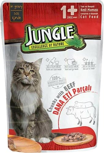 Jungle Pouch Yetişkin Kedi Dana Eti Parçalı 100 g