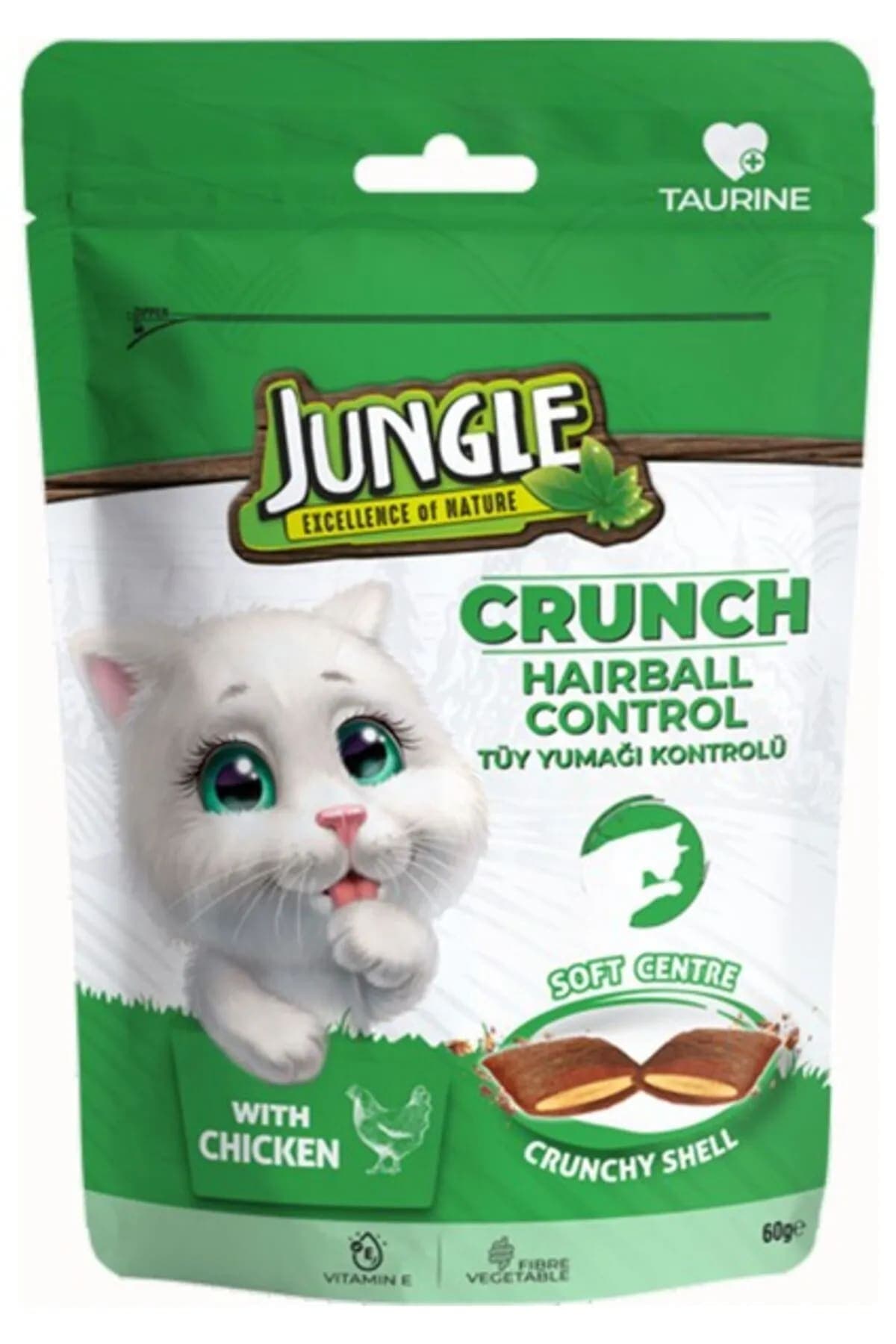 Jungle Crunch Kedi Ödül Tüy Yumağı Kontrolü 60 Gr.