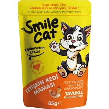 Smile Cat Pouch 85 gr Kedi Tavuklu