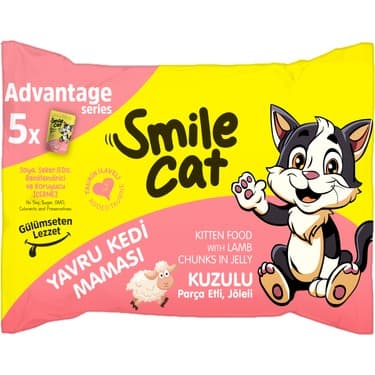 Smile Cat Flowpack 425gr (5*85gr) Yavru Kedi Kuzulu Mama