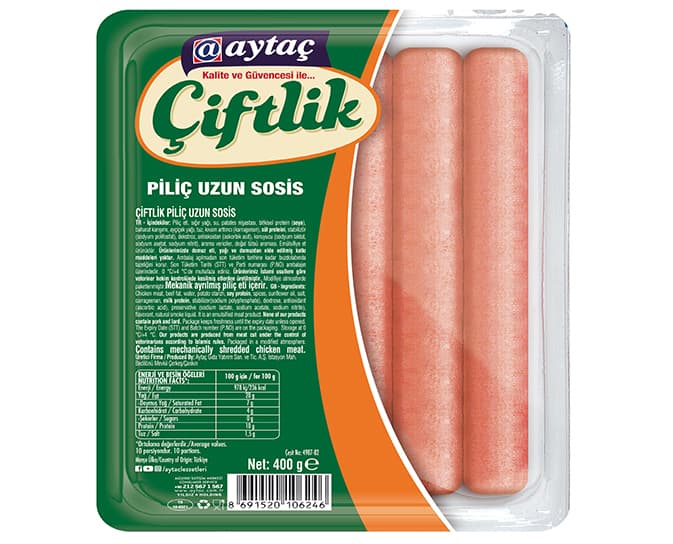 AYTAÇ ÇİFTLİK PİLİÇ UZUN SOSİS 400G